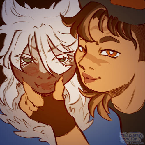 Bust sketch w/ color + extra character Bust sketch w/ color + extra character